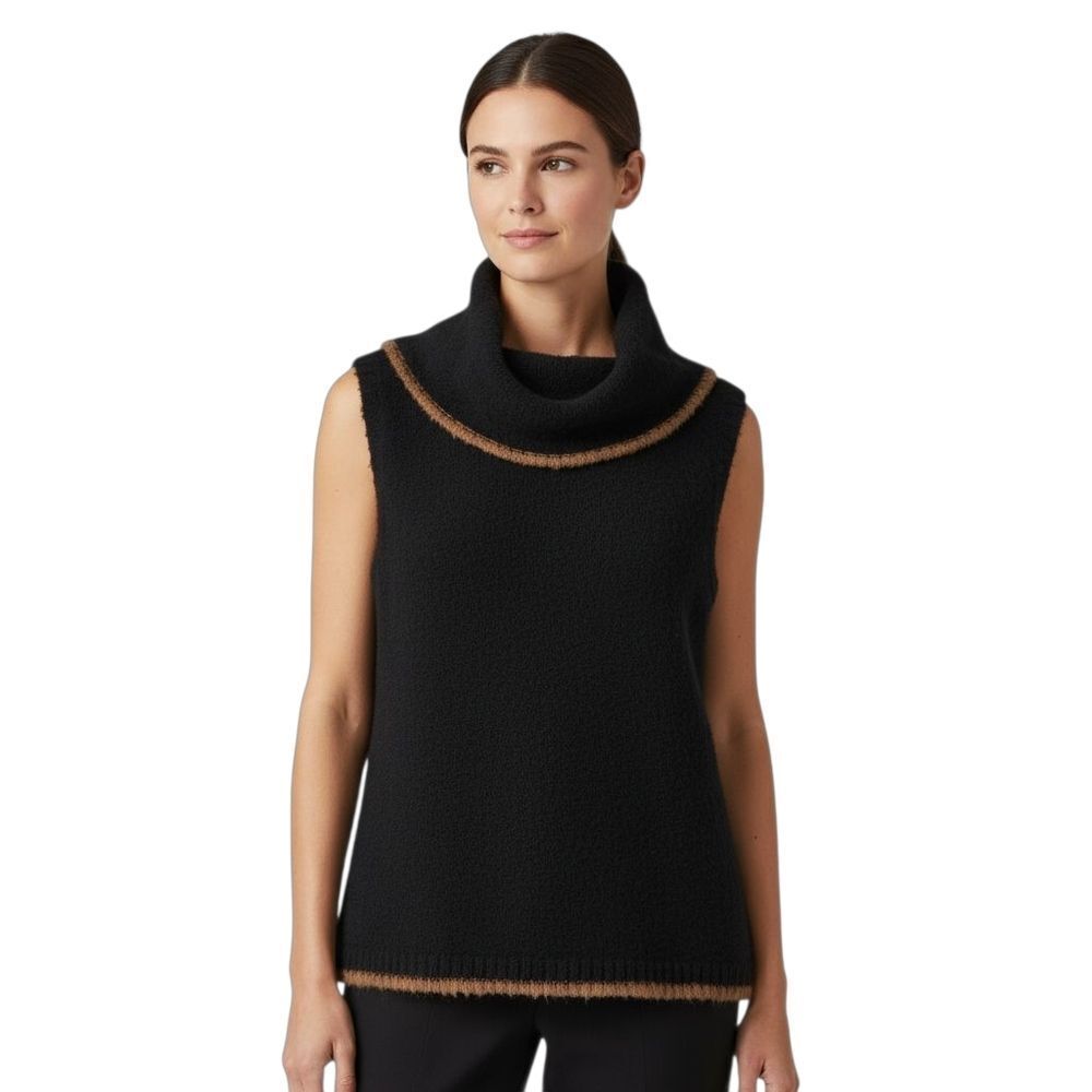 Lilla P Black and Tan Cowl Neck sz XL